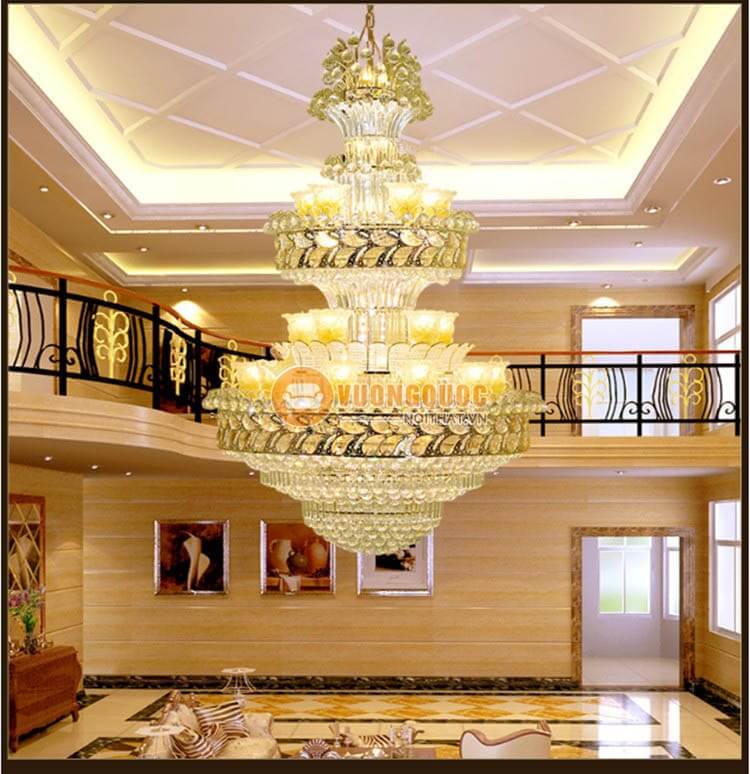 Đèn chùm pha lê ánh sáng vàng lấp lánh CM201-4